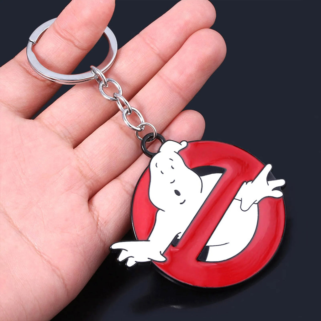 White Ghost Keychain – Halloween Metal Backpack Accessory