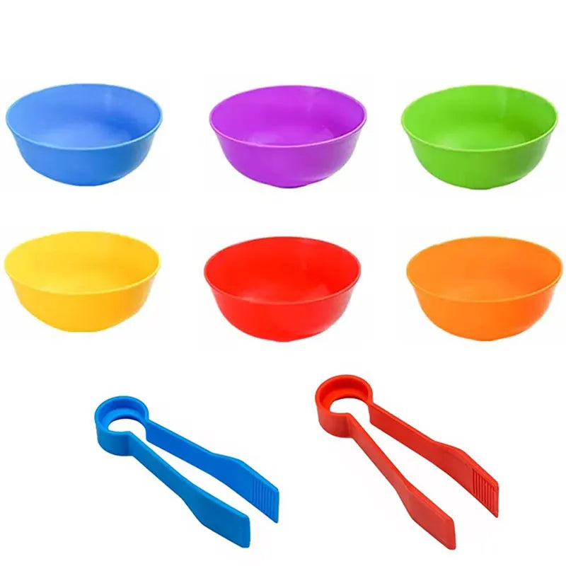 Counting Bears Sorting Toy with Bowls & Tweezers for Preschool Learning