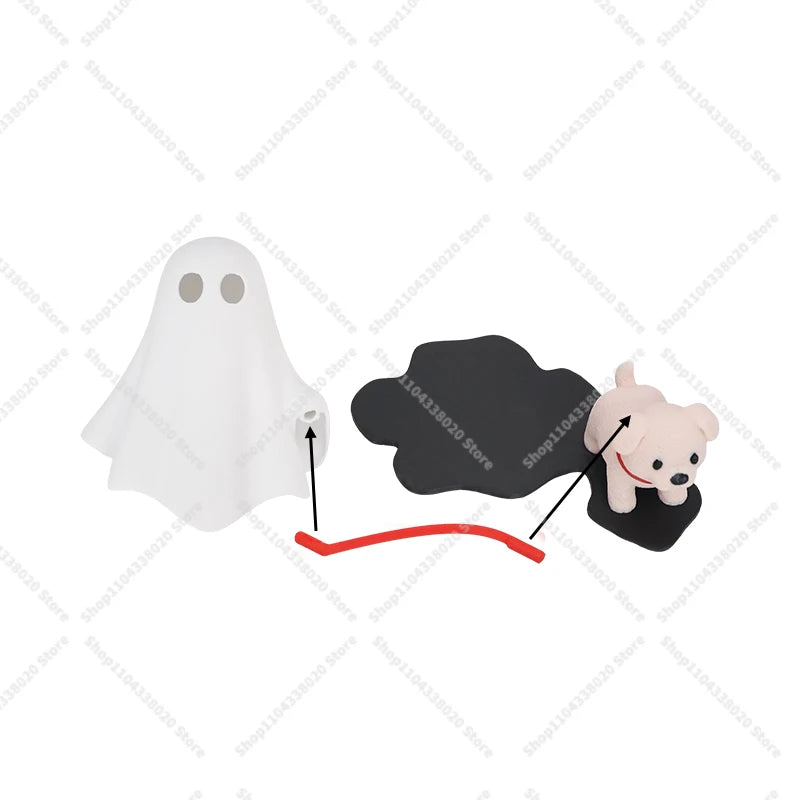 Ghost LED Night Light with Dog Figure, Warm Light Desk Lamp