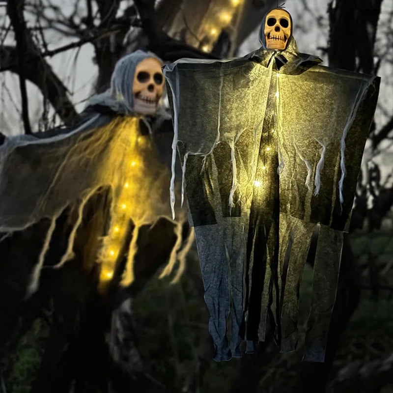 Glowing Halloween Skull Decoration Hanging Ghost for Outdoor Party