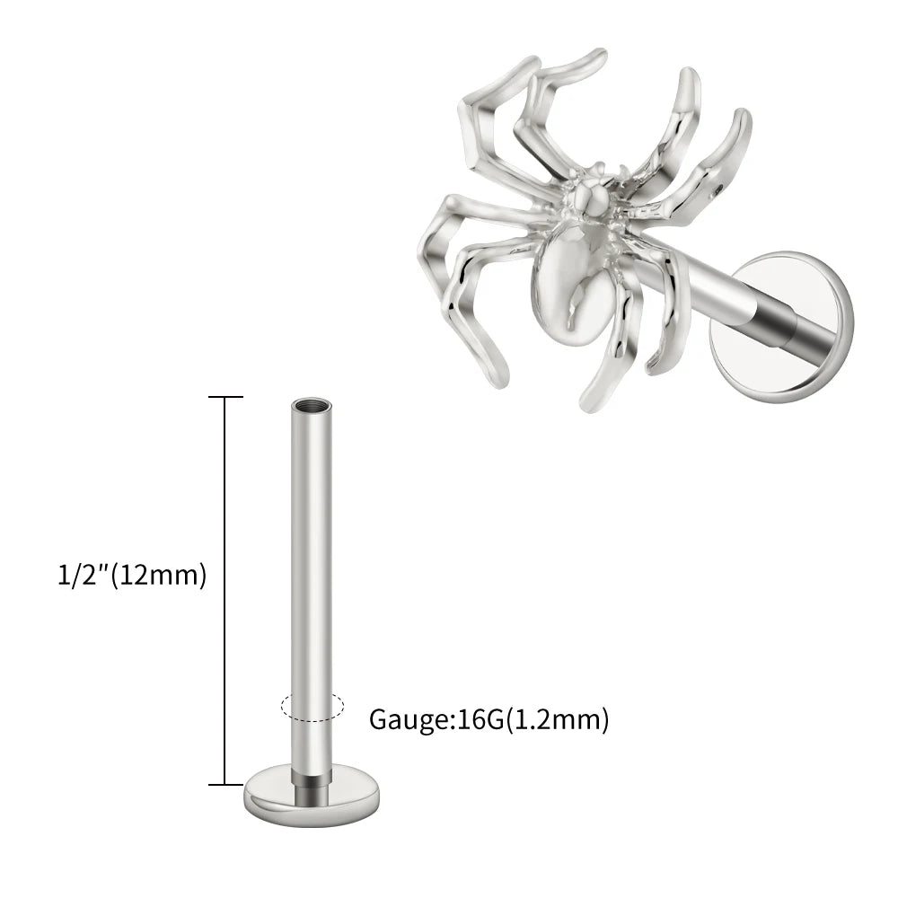 Titanium Labret Stud Spider Lip Tragus Cartilage Helix Piercing