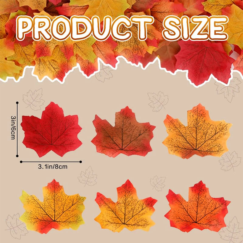 Artificial Maple Leaves – Silk Fake Fall Leaves for Decor