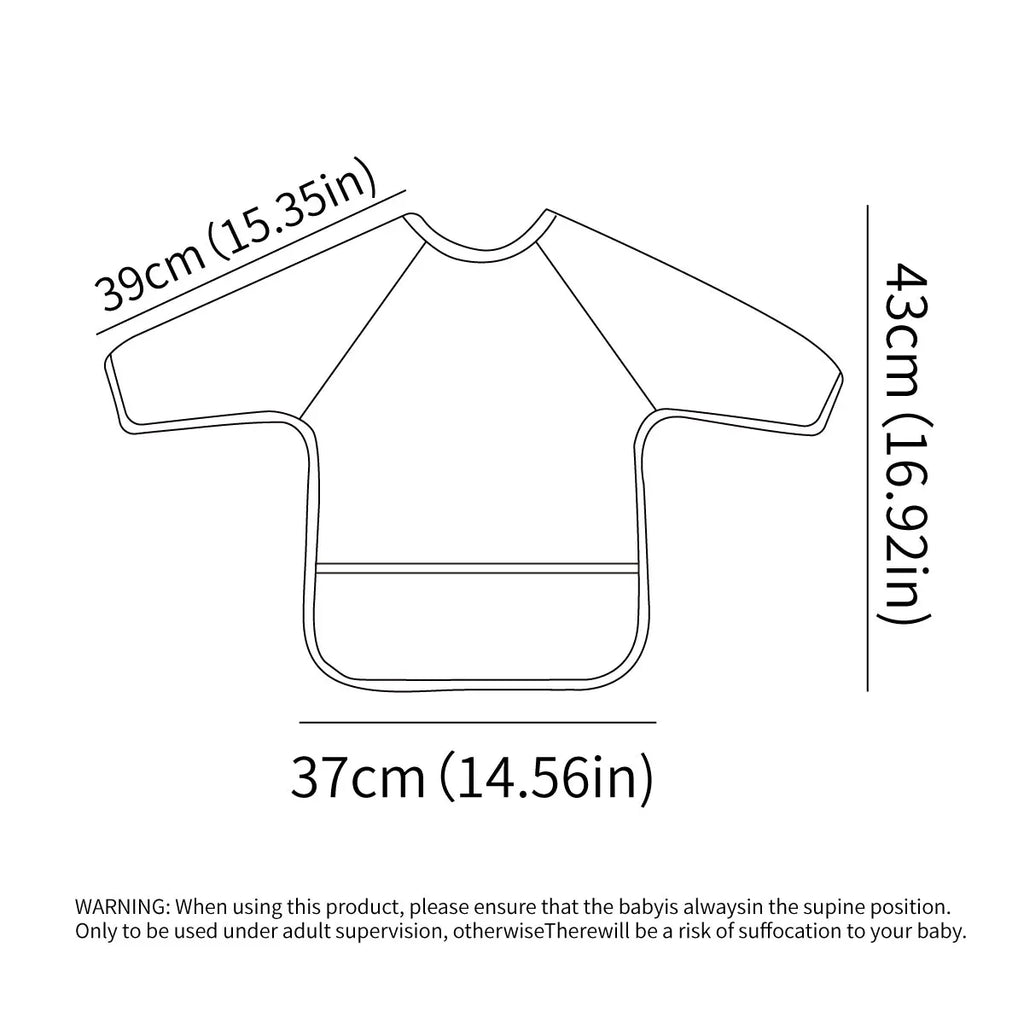 Long Sleeve Baby Bib – Waterproof Washable Feeding Bib for Toddlers