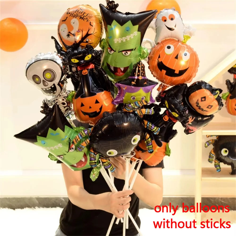 Halloween Balloons Bat Pumpkin Foil Party Decorations 10/30/50pcs