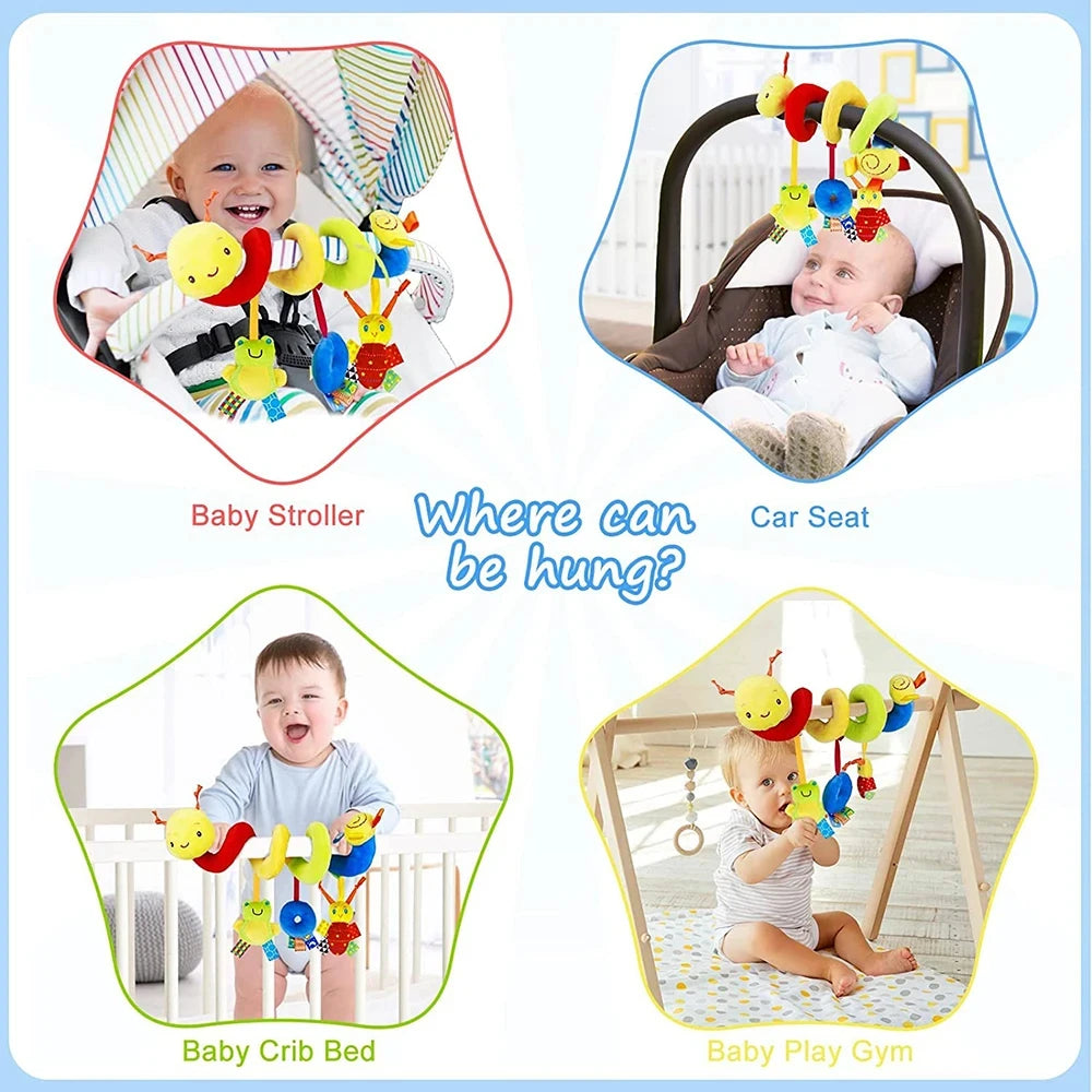 Baby Spiral Hanging Toy Musical Rattle for Crib Stroller & Car Seat