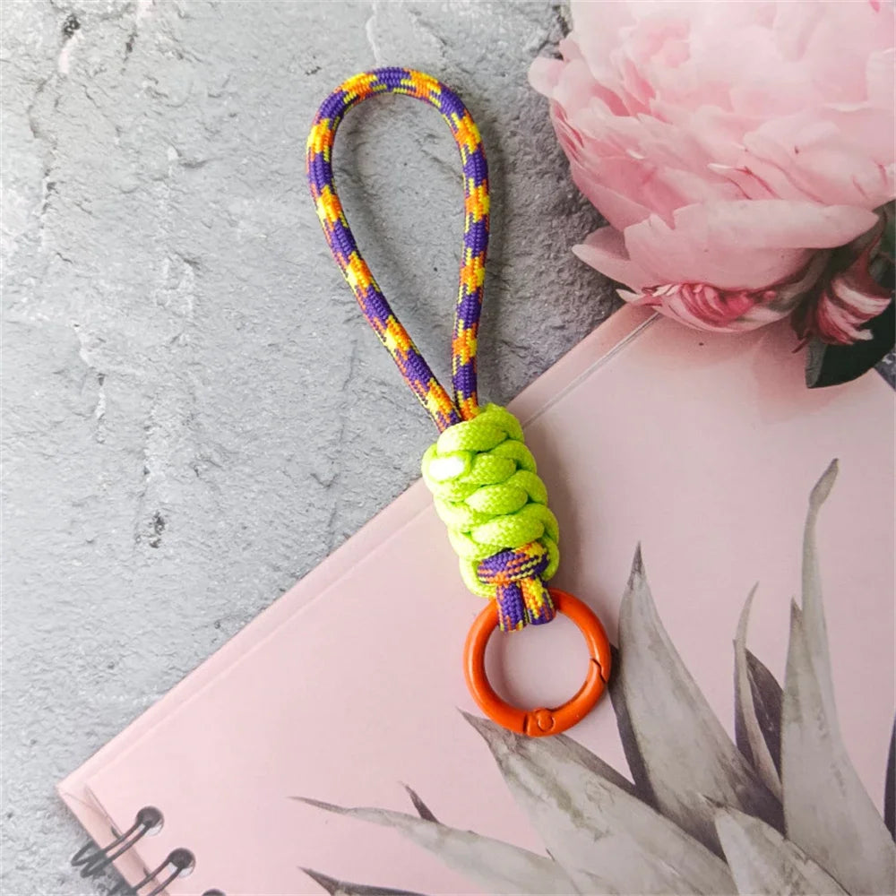 Braided Lanyard Keychain – Colorful Paracord Wrist Strap