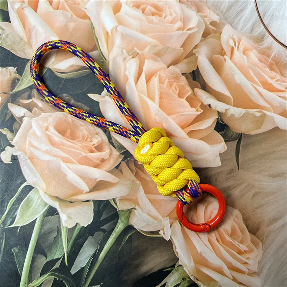 Braided Lanyard Keychain – Colorful Paracord Wrist Strap