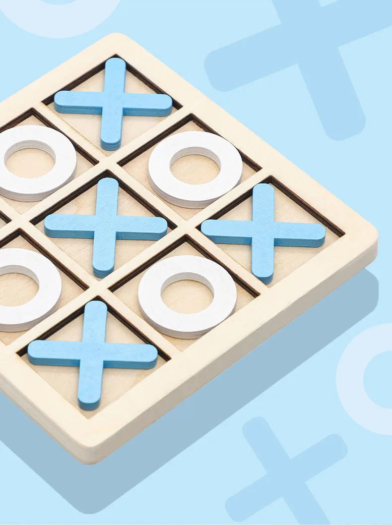 Wooden Tic Tac Toe Game – Kids XO Strategy Board