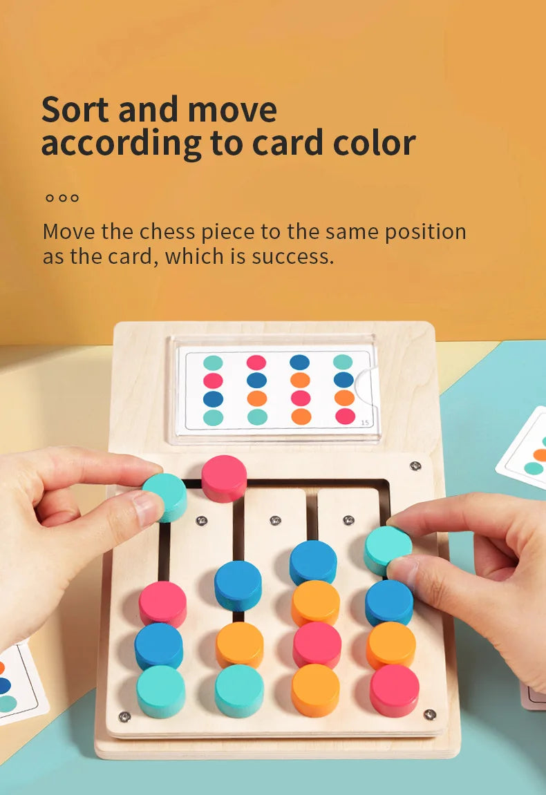 Wooden Color Sorting Game Montessori Shape Matching Toy for Kids