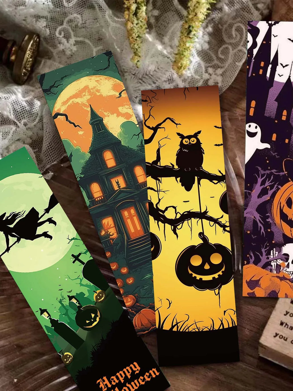 Halloween Bookmarks – 30-Piece Paper Reading Bookmarks Set