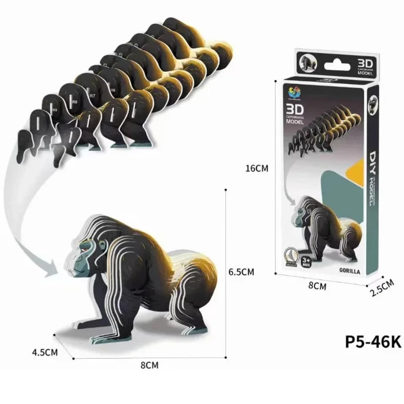 3D Dinosaur Puzzle DIY Paper Animal Model Assembly Toy