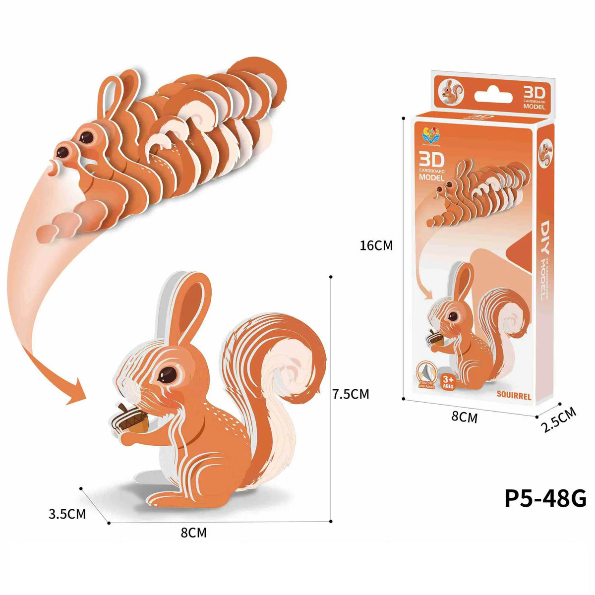 3D Dinosaur Puzzle DIY Paper Animal Model Assembly Toy