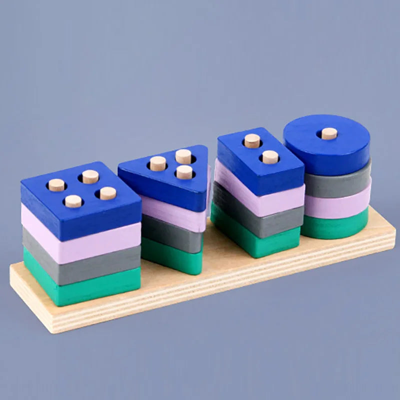 Wooden Building Blocks – Color & Shape Matching Puzzle Toy