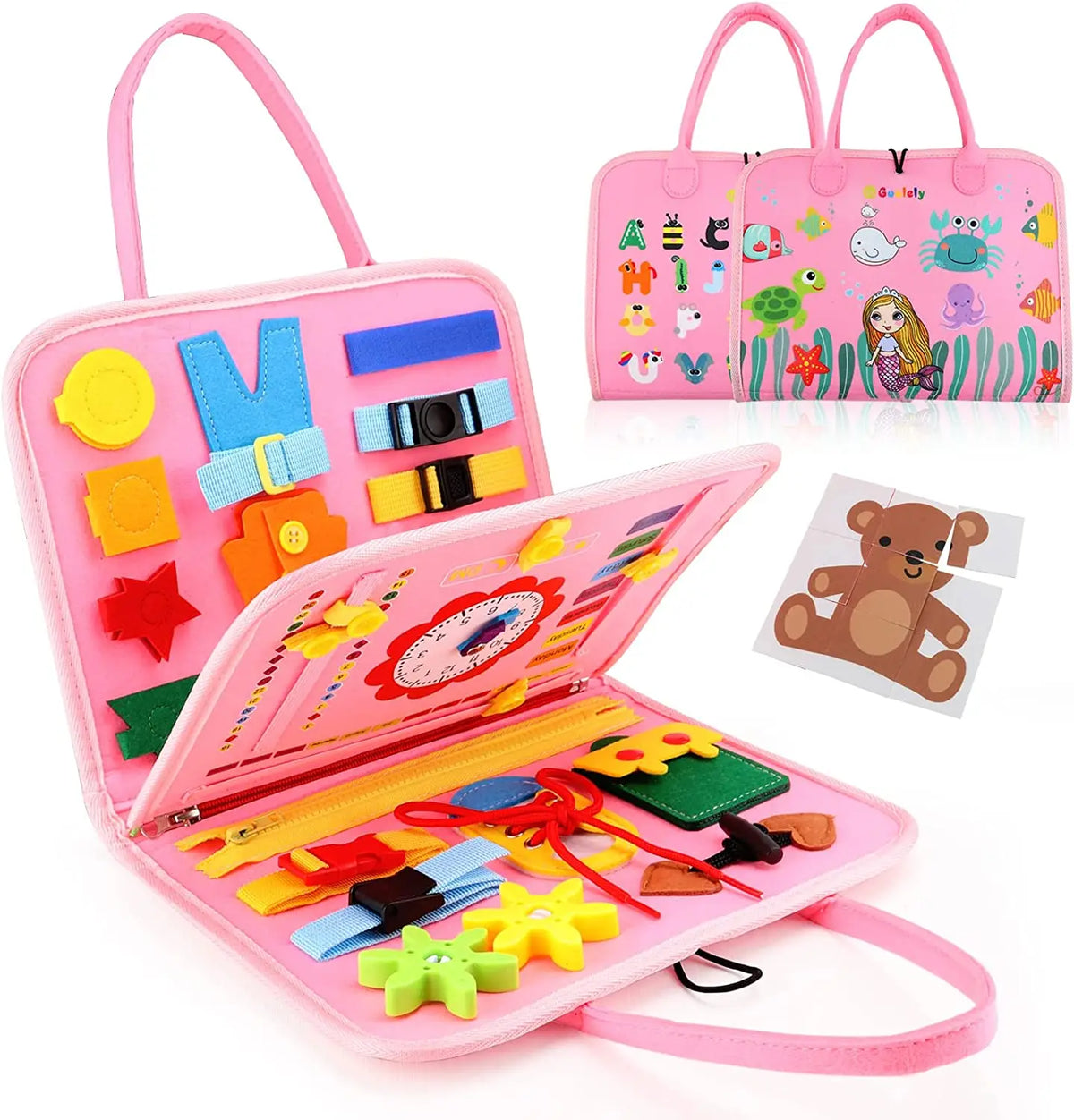 Montessori Busy Board for Toddlers, Sensory Life Skills Learning Toy