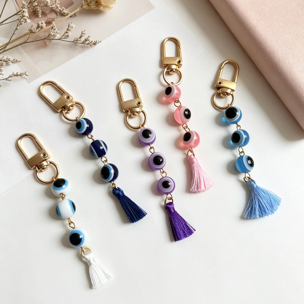 Evil Eye Keychain, Blue Eye Bag Charm Decorative Key Ring