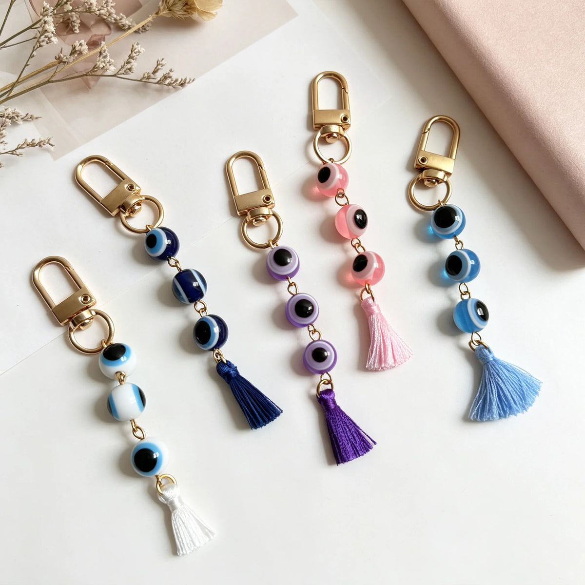 Evil Eye Keychain, Blue Eye Bag Charm Decorative Key Ring