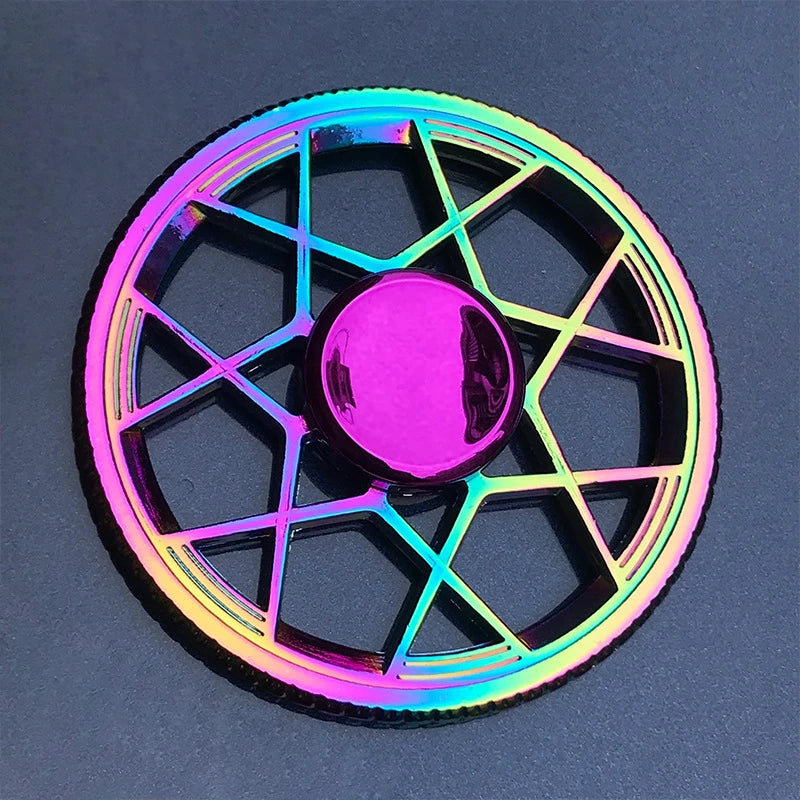 Metal Fidget Spinner Rainbow Gradient Fingertip Gyro Toy