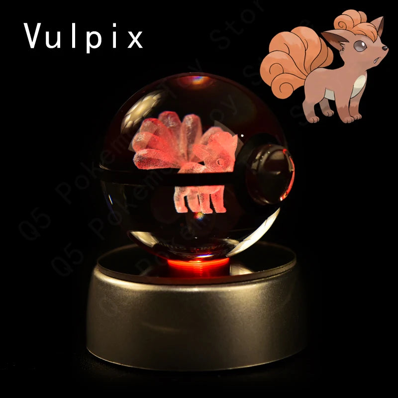 3D Crystal Ball Night Light – Glass LED Decorative Lamp