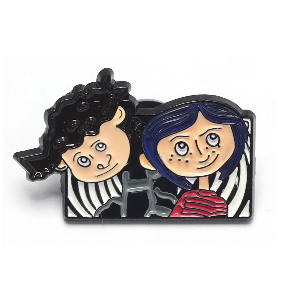 Horror Character Enamel Pin – Gothic Halloween Lapel Brooch