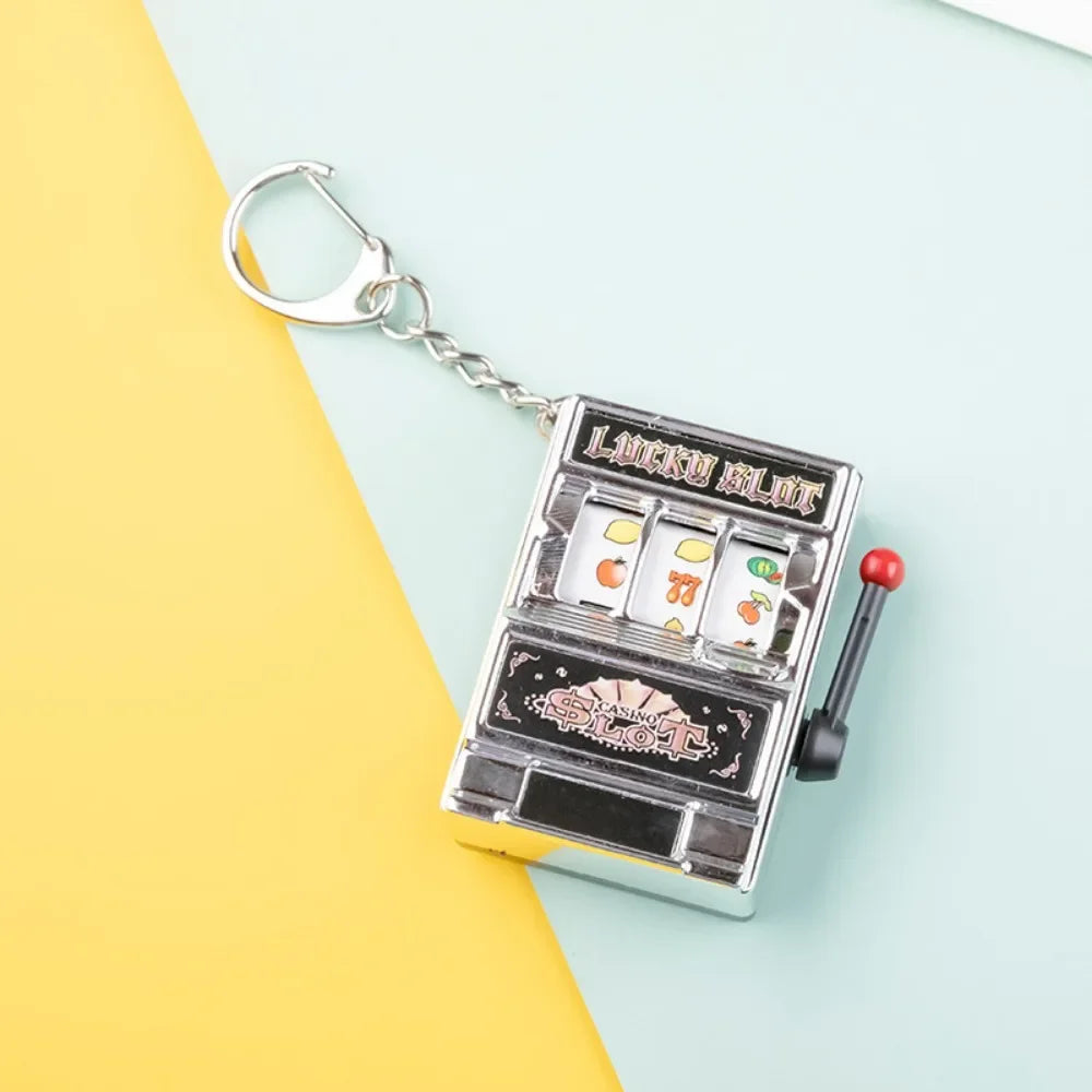 Slot Machine Keychain Fruit Design Metal Key Ring Gift