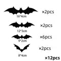 Halloween Bat Decorations, 12PCS Hanging Plastic Bats for Outdoor Decor