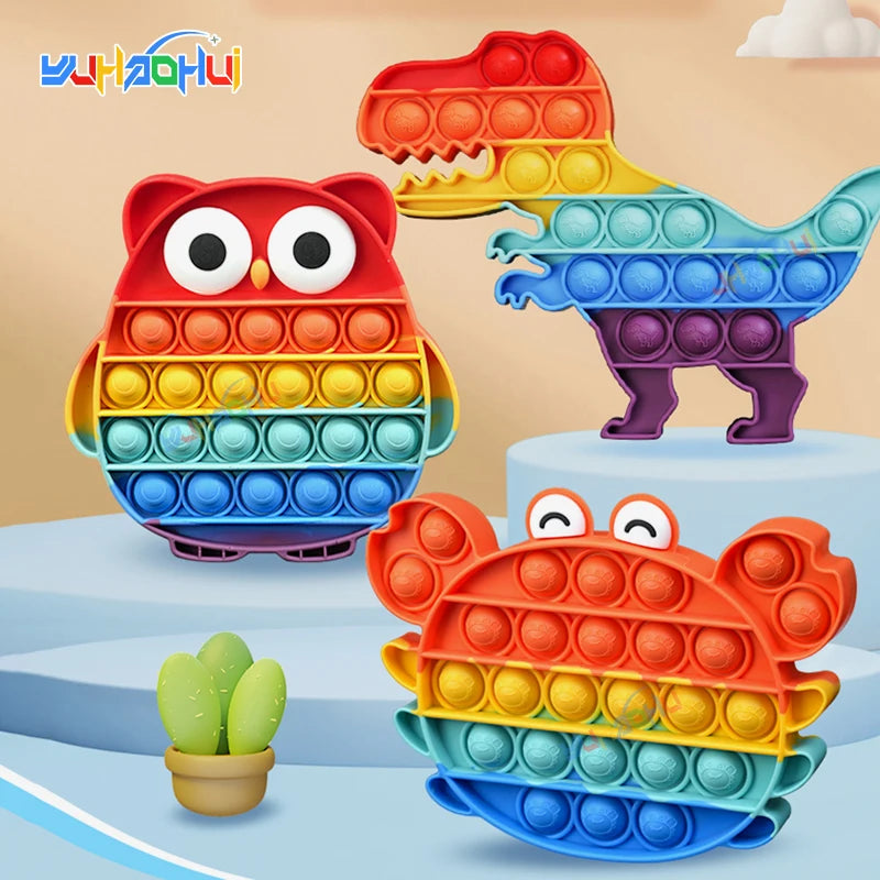Pop It Fidget Toy – Rainbow Bubble Pop Sensory Stress Relief Toy