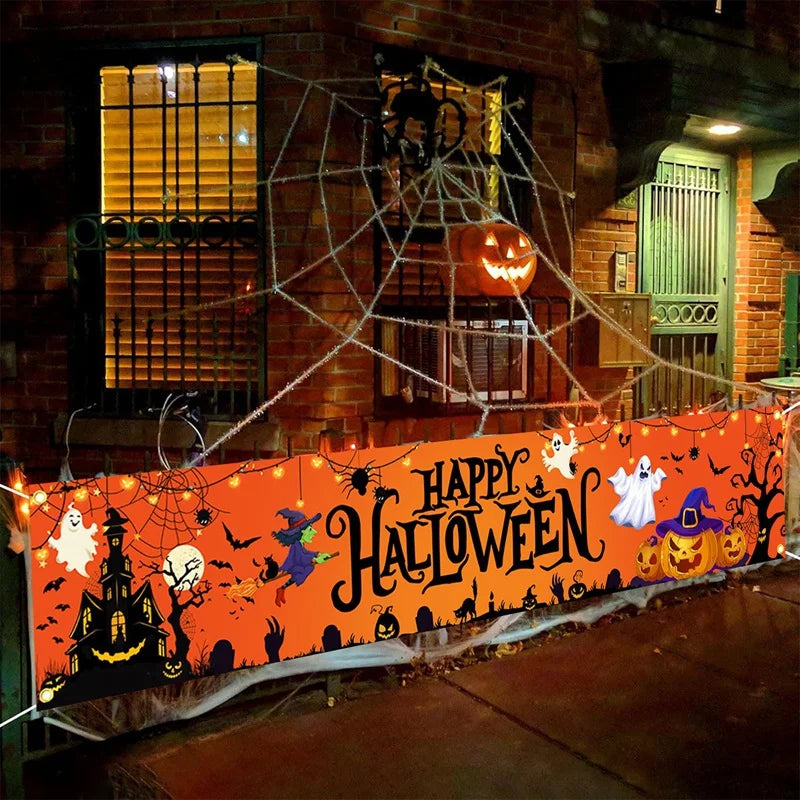 Halloween Pumpkin Banner – Ghost Party & Outdoor Decorations