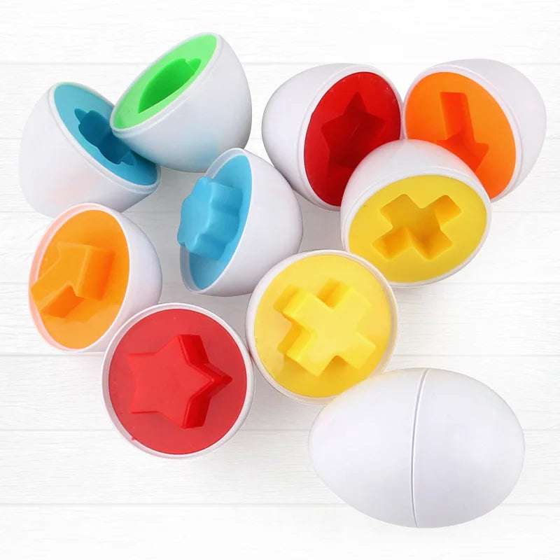 Montessori Matching Eggs 12-Piece Color & Shape Sorting Toy