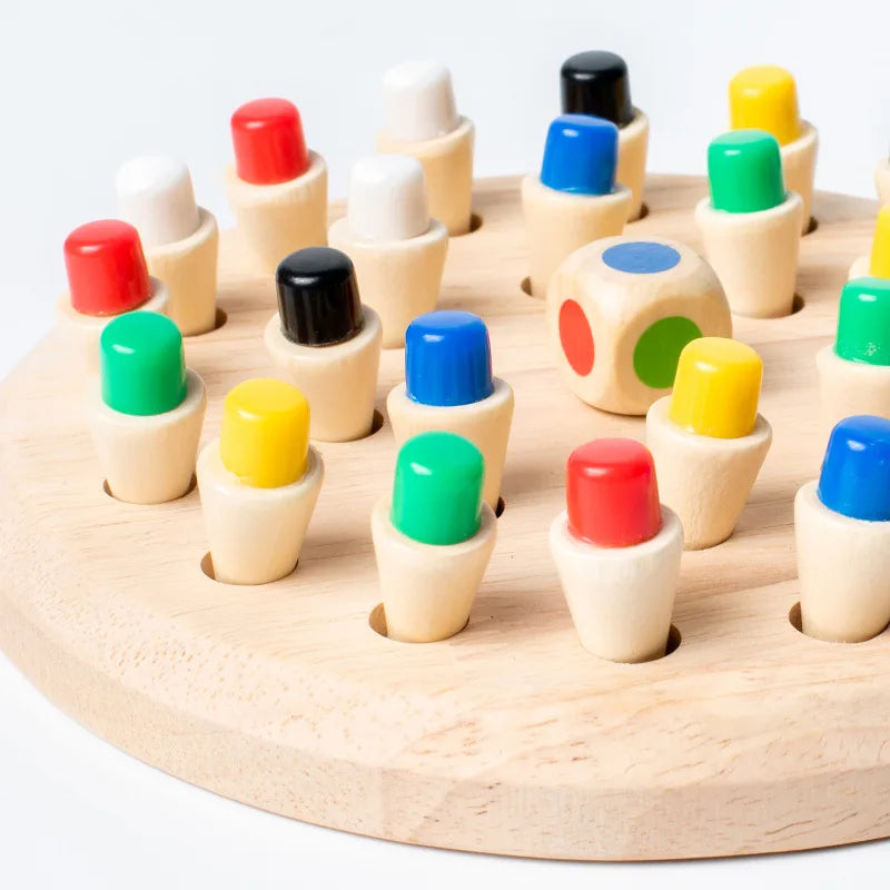 Wooden Memory Matching Game – Montessori Educational Board Puzzle