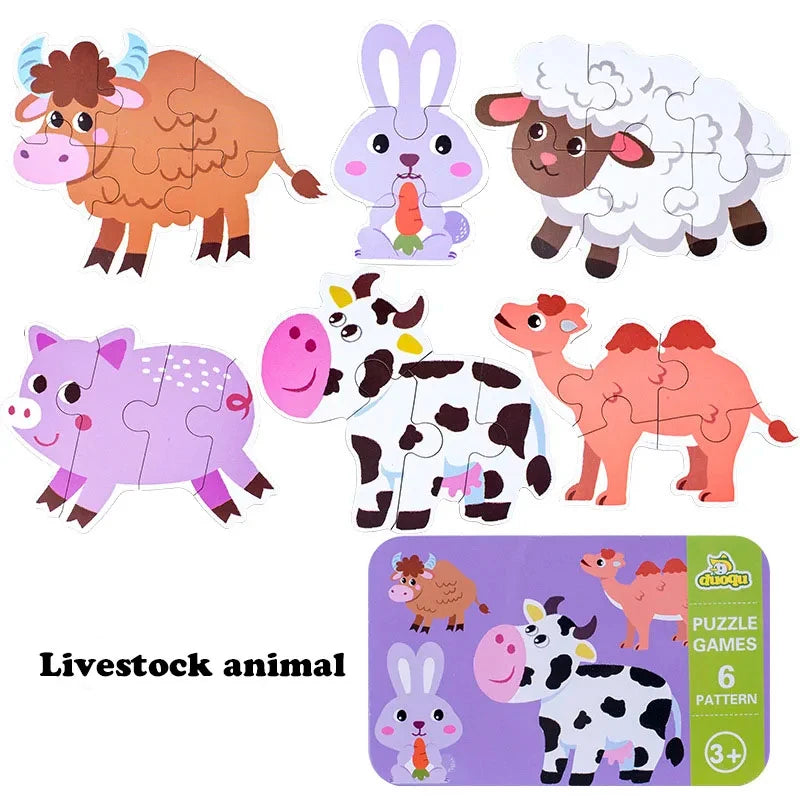 Montessori Toddler Puzzle – Wooden Animal Jigsaw Game