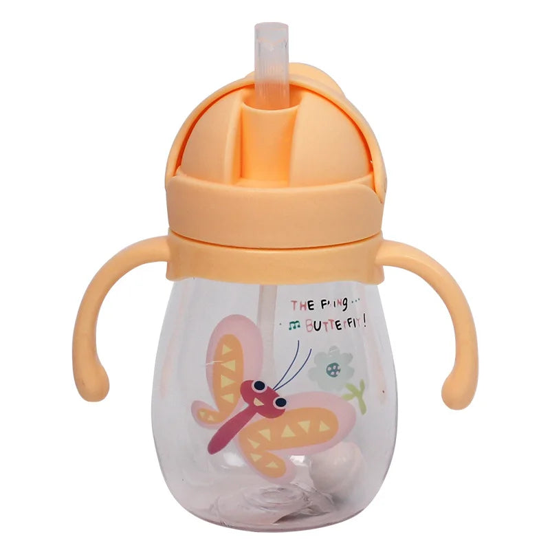 Baby Straw Cup – 350ml Infant Water Cup with Handle