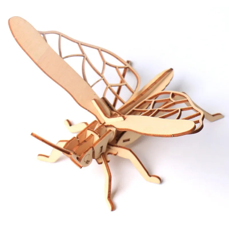 Wooden Insect Puzzle 3D Animal Assembly Educational Toy