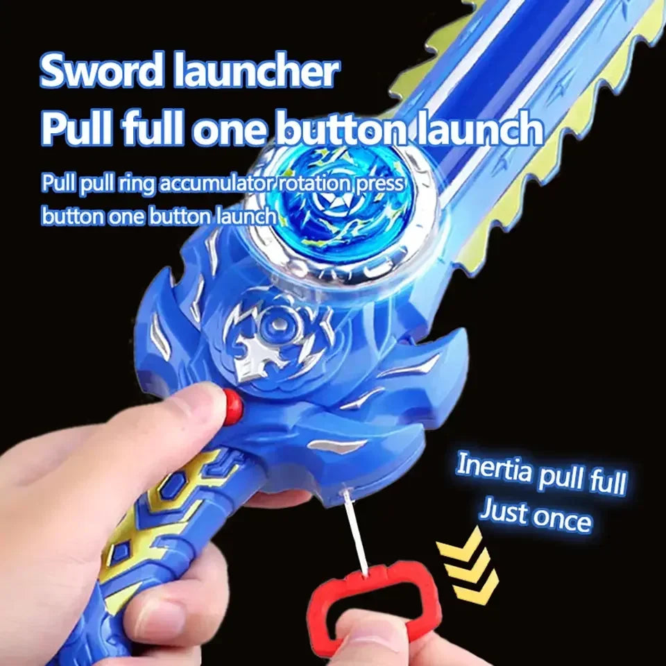 LED Spinning Top Toy with Launcher