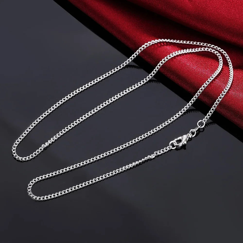 Sterling Silver Chain Necklace – 2MM 925 Silver Chain