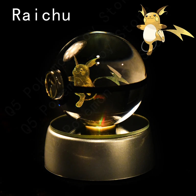 3D Crystal Ball Night Light – Glass LED Decorative Lamp
