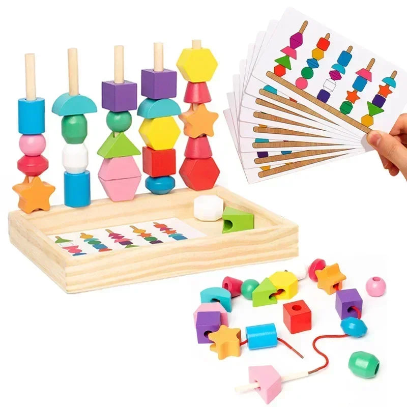 Wooden Color Matching Puzzle – Montessori Shape Learning Toy