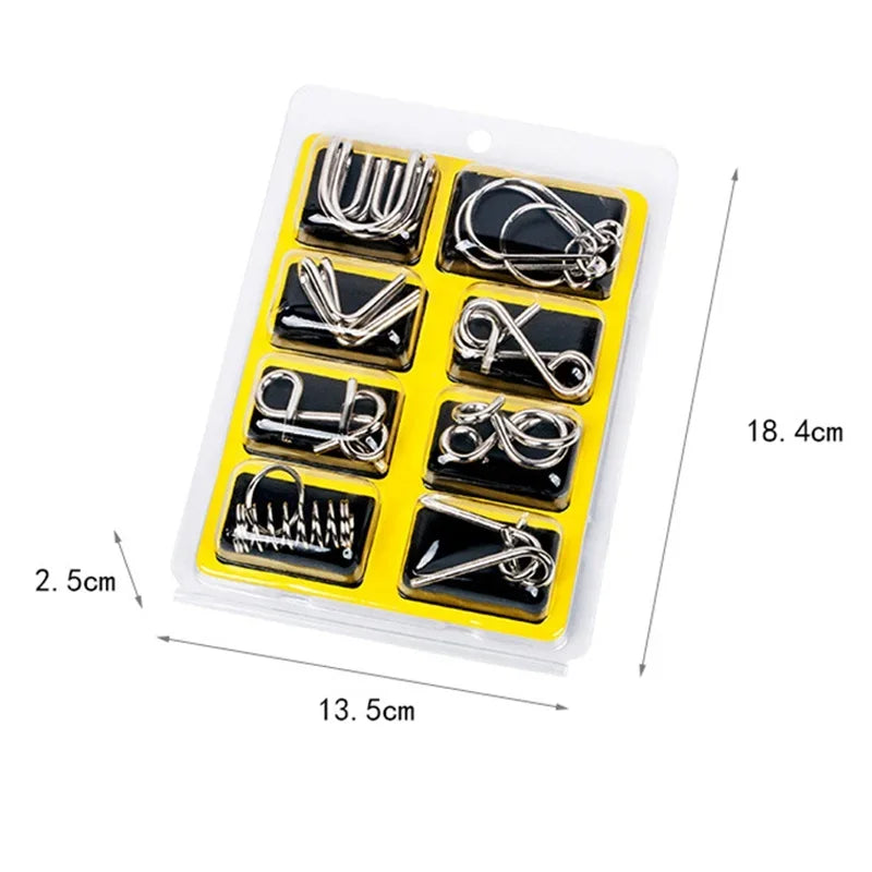 Metal Wire Puzzle Set – 8 Piece Brain Teaser Logic Games