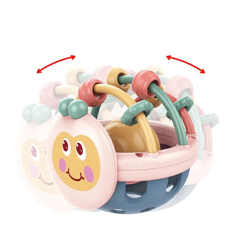 Baby Teething Toy – Soft Silicone Sensory Grasping Ball Rattle