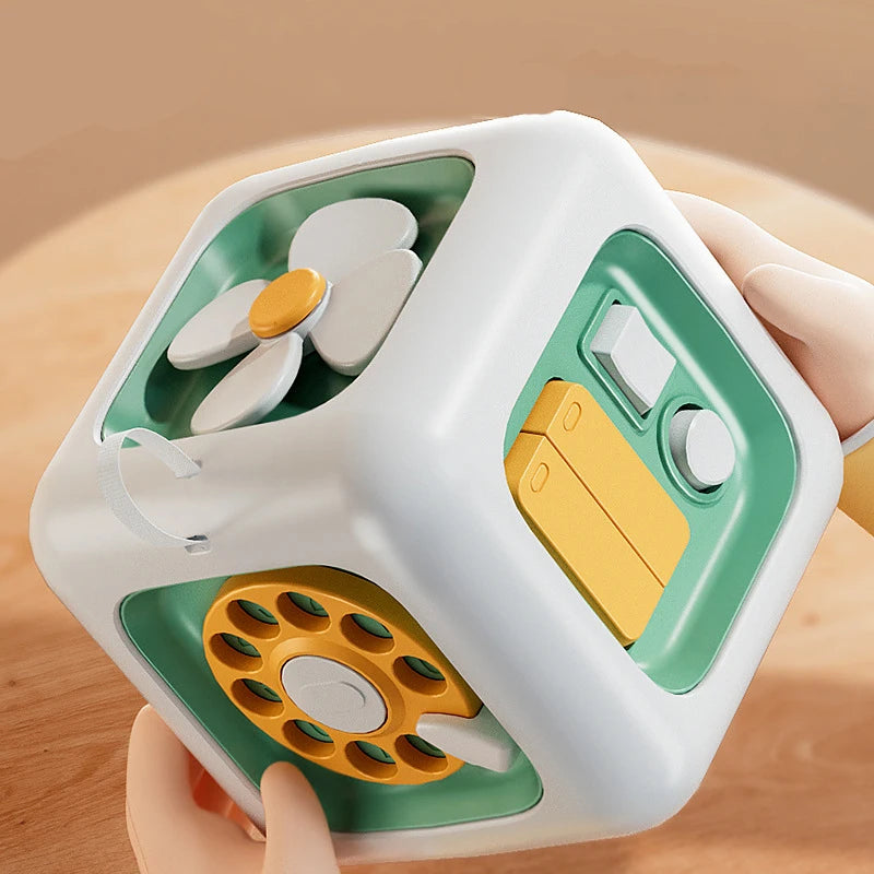 Montessori Busy Board 6-in-1 Sensory Educational Activity Cube