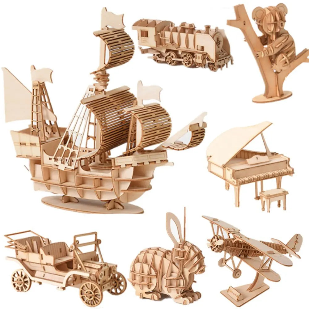 3D Wooden Insect Puzzle – Animal Skeleton Assembly Model