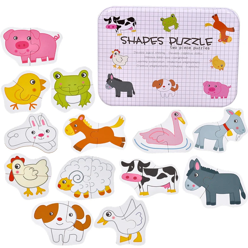 Montessori Toddler Puzzle – Wooden Animal Jigsaw Game