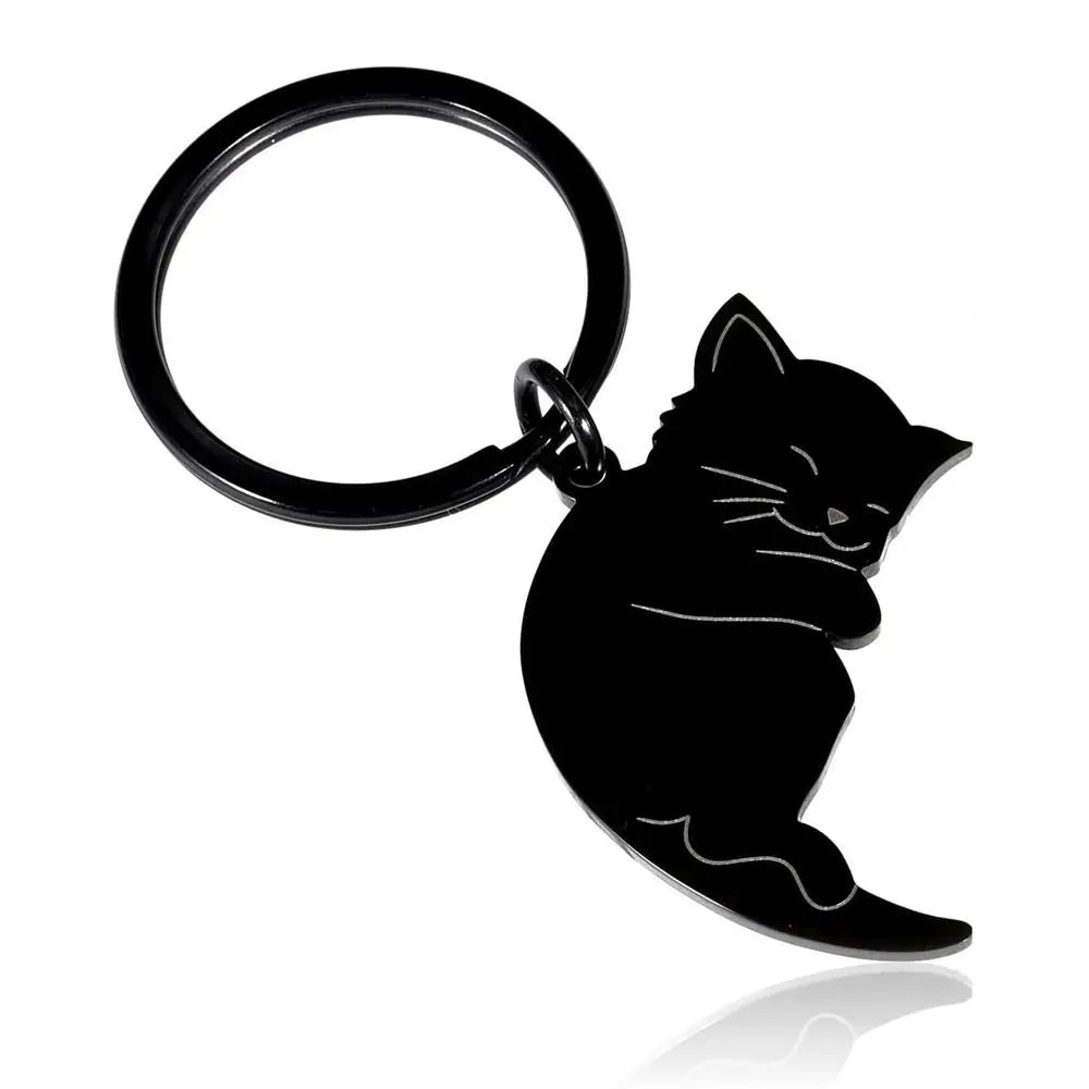 Matching Cat Keychains, 2-Piece Cat Key Ring Set for Couples