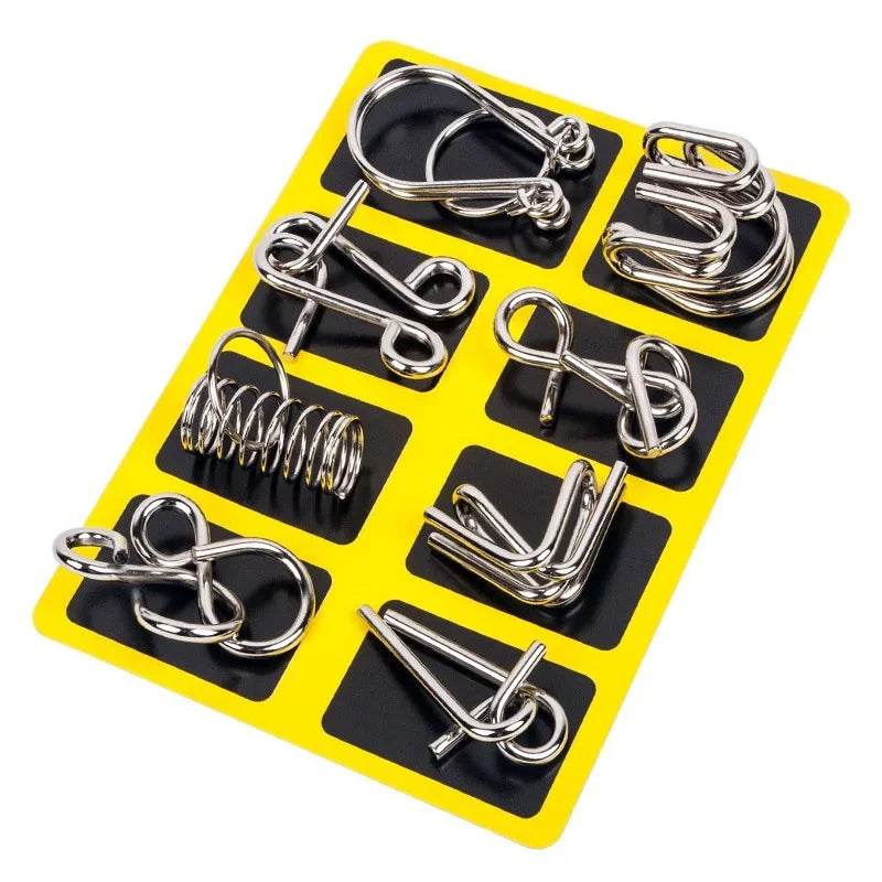 Metal Wire Puzzle Set – 8 Piece Brain Teaser Logic Games