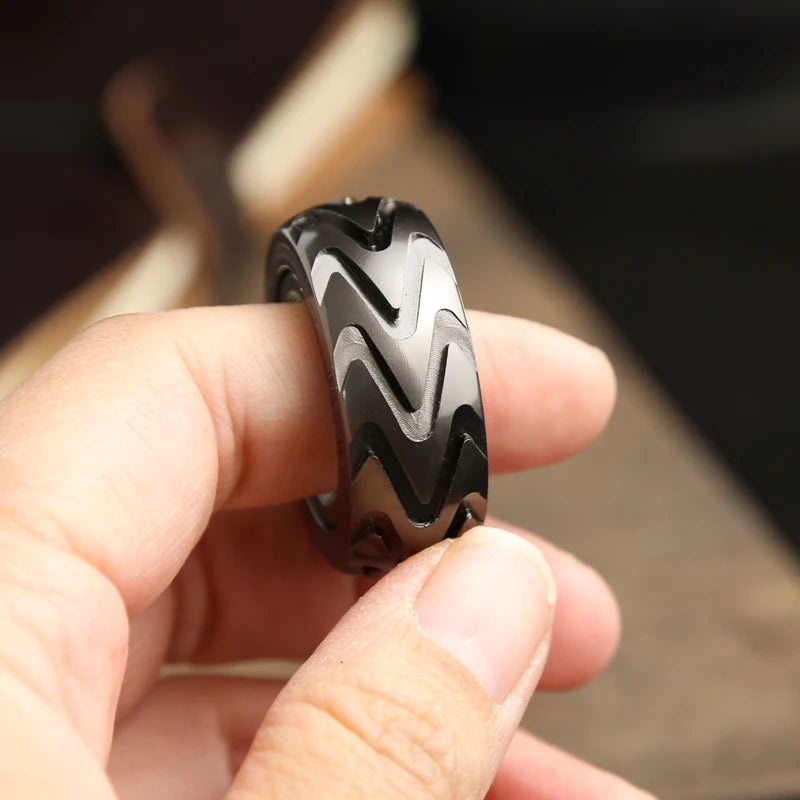 Metal Fidget Ring – Ratchet Slider Pocket Fidget Toy for Adults
