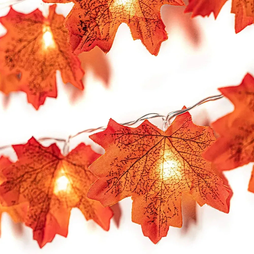 Halloween Leaf String Lights – Maple Leaf Garland