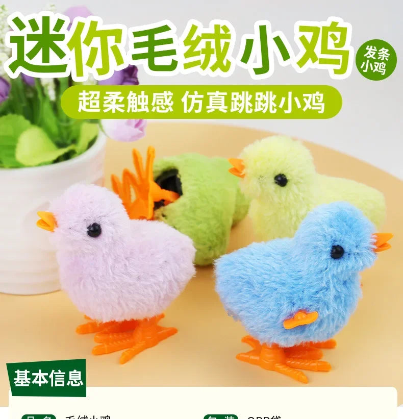 Wind Up Cat Toy – Hopping Plush Chick Interactive Pet Toy