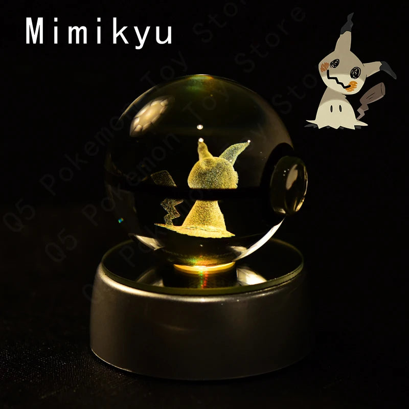 3D Crystal Ball Night Light – Glass LED Decorative Lamp