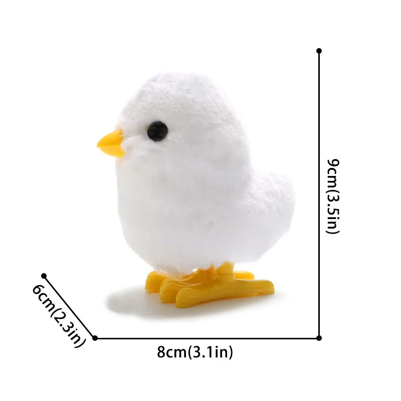 1/2Pcs Wind-Up Jumping Chicken and Duck Toys, Simulated Plush Chicken and Duck Walking Simulation, Halloween and Christmas Gifts