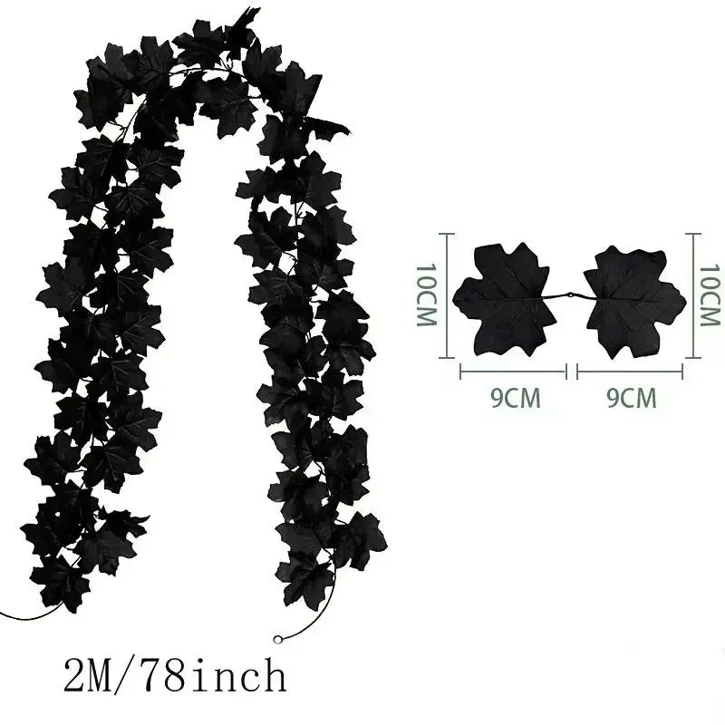 Artificial Maple Leaf Wreath – 200CM Autumn Hanging Decor