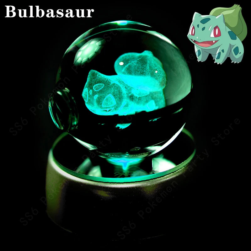 3D Crystal Ball Night Light – Glass LED Decorative Lamp